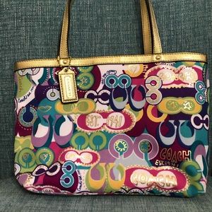 Coach poppy mini tote